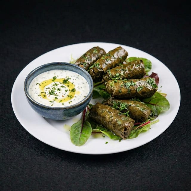Grape Leaves Plate.